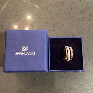 Swarovski triple band rose gold/crystal ring size 8